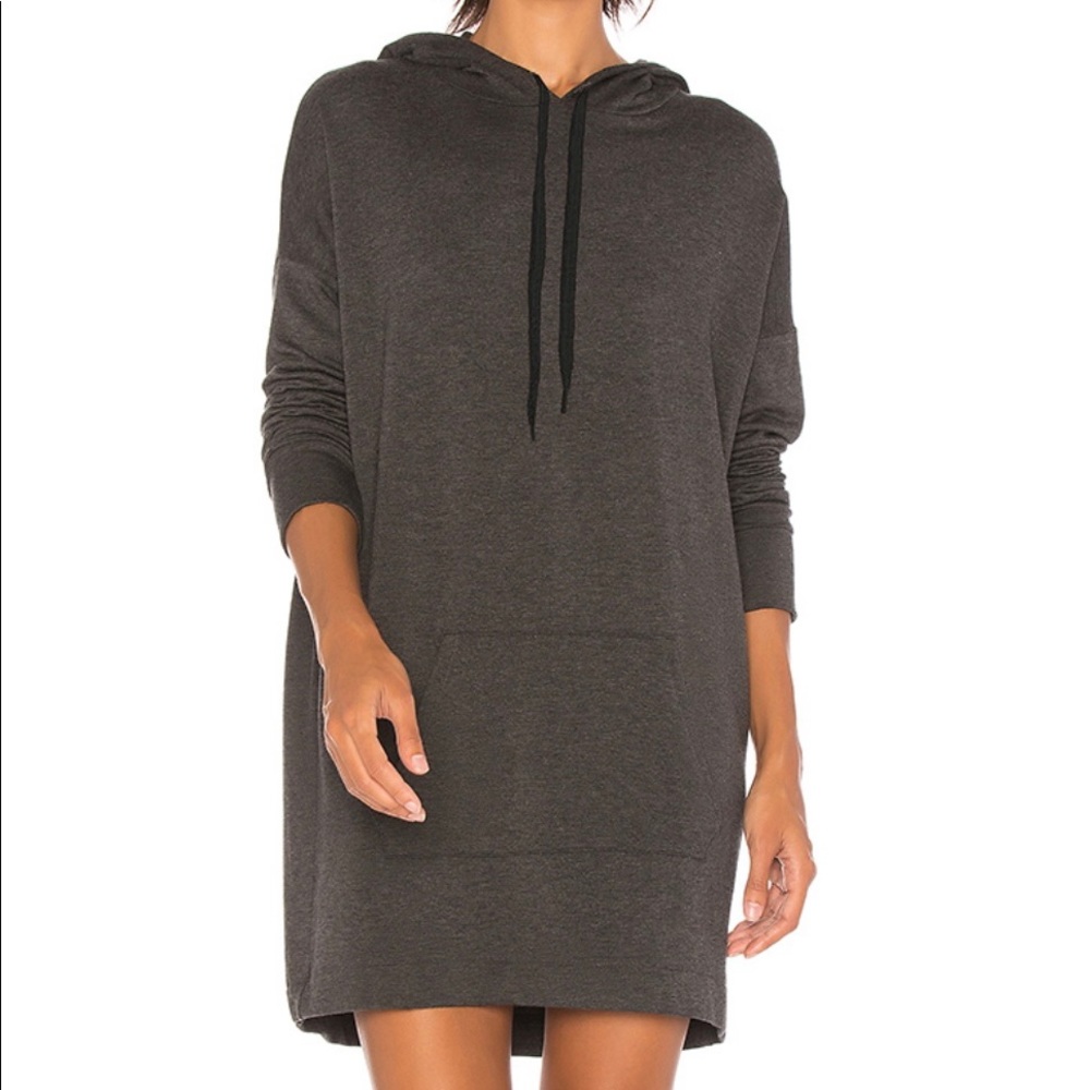 Beyond Yoga Hood Times Sweatshirt Dress in Grey in Size Small